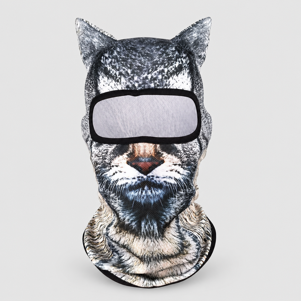 Grey Whiskers Ski Mask
