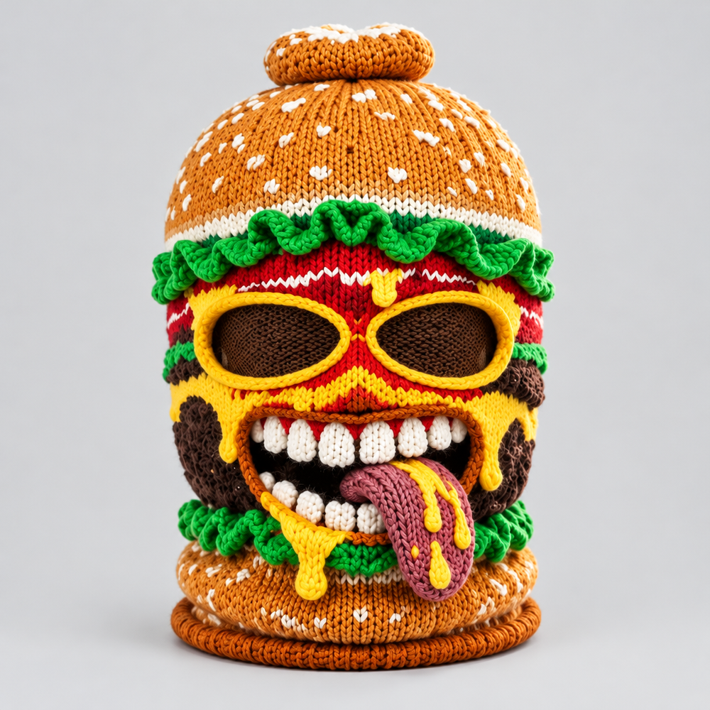 Burger Boss Knit Ski Mask